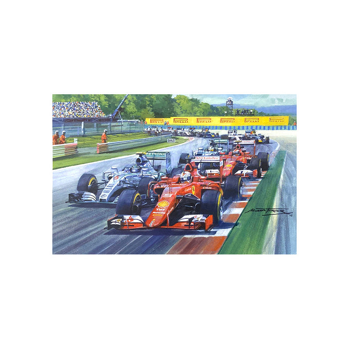 2015 Hungarian Grand Prix by Michael Turner - Greetings Card MTC238