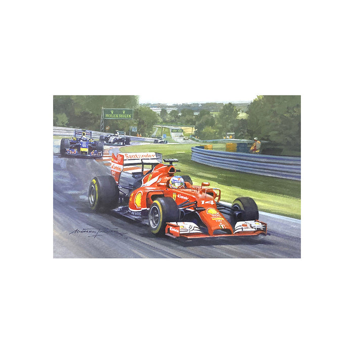 2014 Hungarian Grand Prix by Michael Turner - Greetings Card MTC234