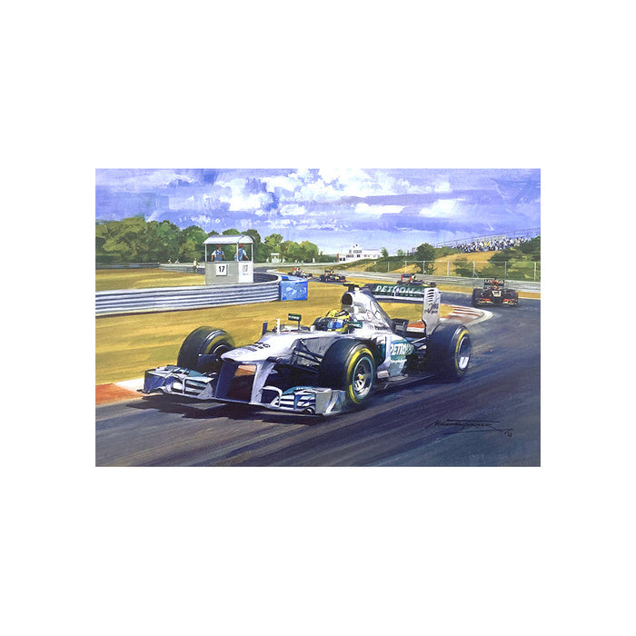 2013 Hungarian Grand Prix by Michael Turner - Greetings Card MTC228