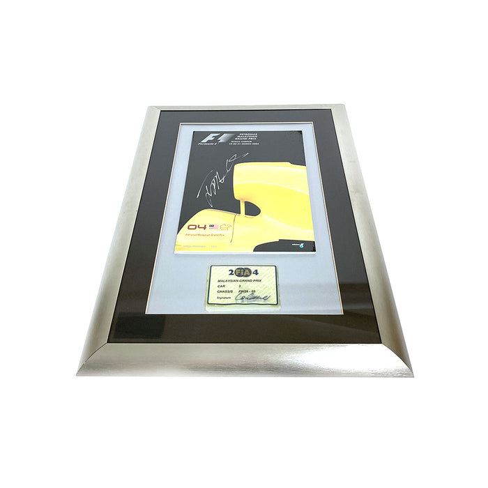 2004 Malaysian GP Signed Programme & Scrutineering Pass Framed