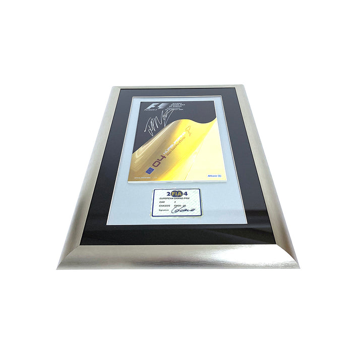 2004 Europian GP Signed Programme & Scrutineering Pass Framed