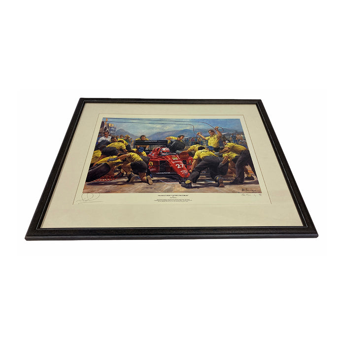 Alan Fearnley - Mansell's Debut Victory for Ferrari - Framed