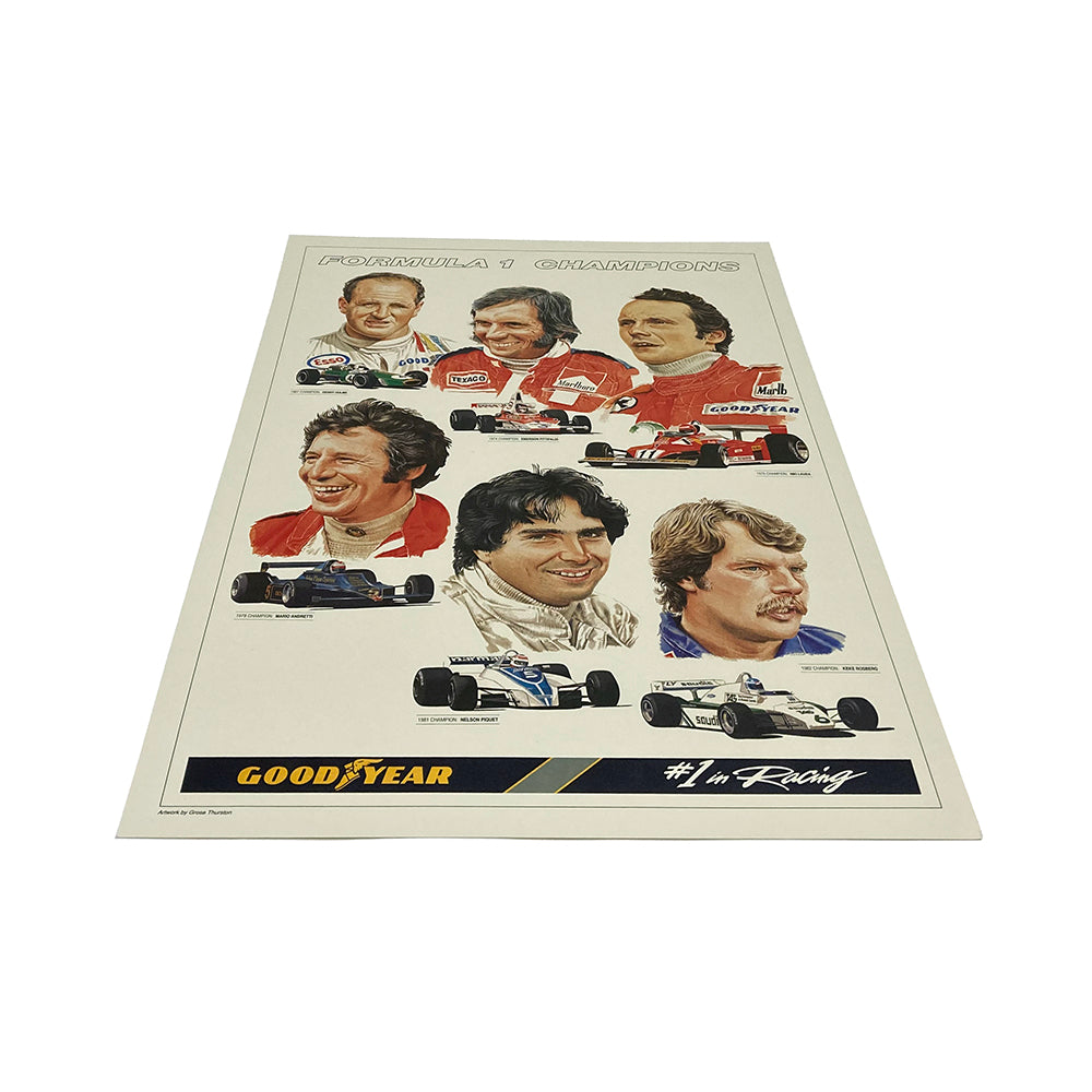 Goodyear F1 Champions Poster 67-82 — Alex Reade Motorsport