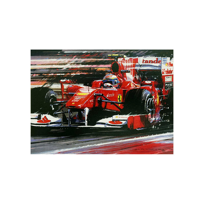 Alonso Ferrari F10 by Nicholas Watts - Greetings Card NWC088