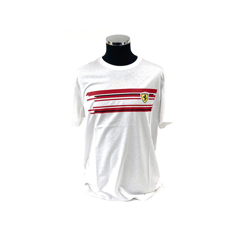 Ferrari Horizontal Stripes T-Shirt White REDUCED