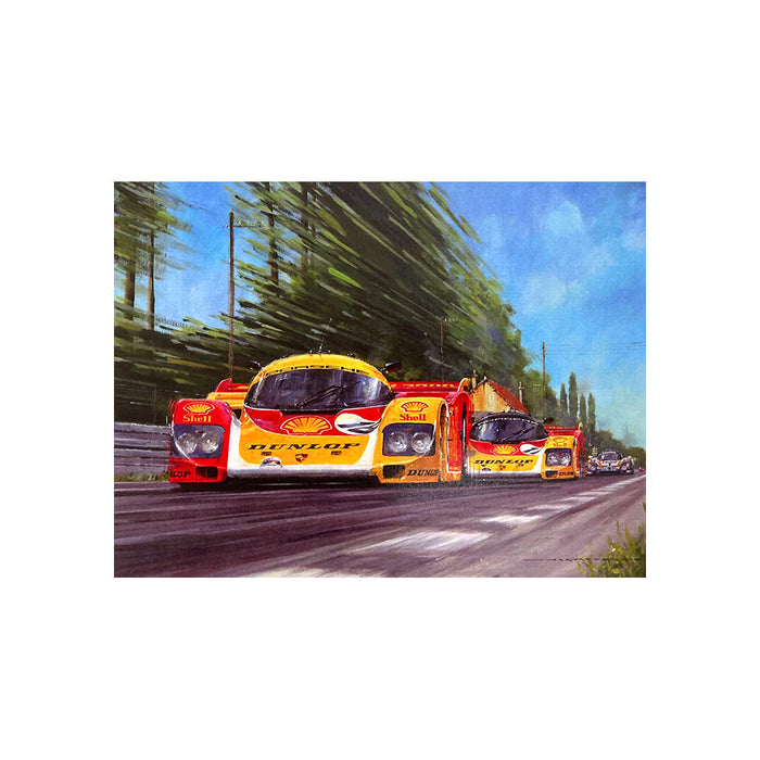 Porsche Train Le Mans 1988 by Nicholas Watts - Greetings Card NWC146