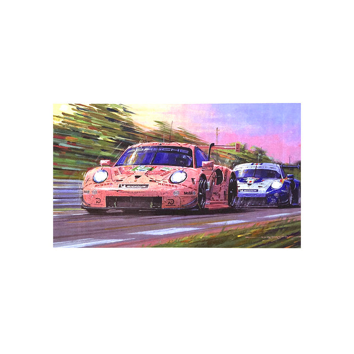 Porsche Victorious Le Mans 2018 by Nicholas Watts - Greetings Card NWC190