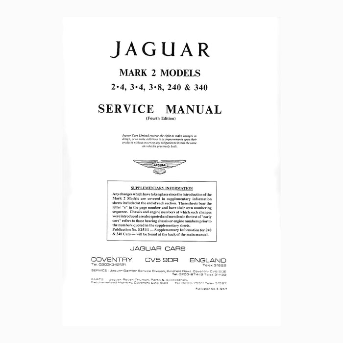 Jaguar Mark II Service Manual