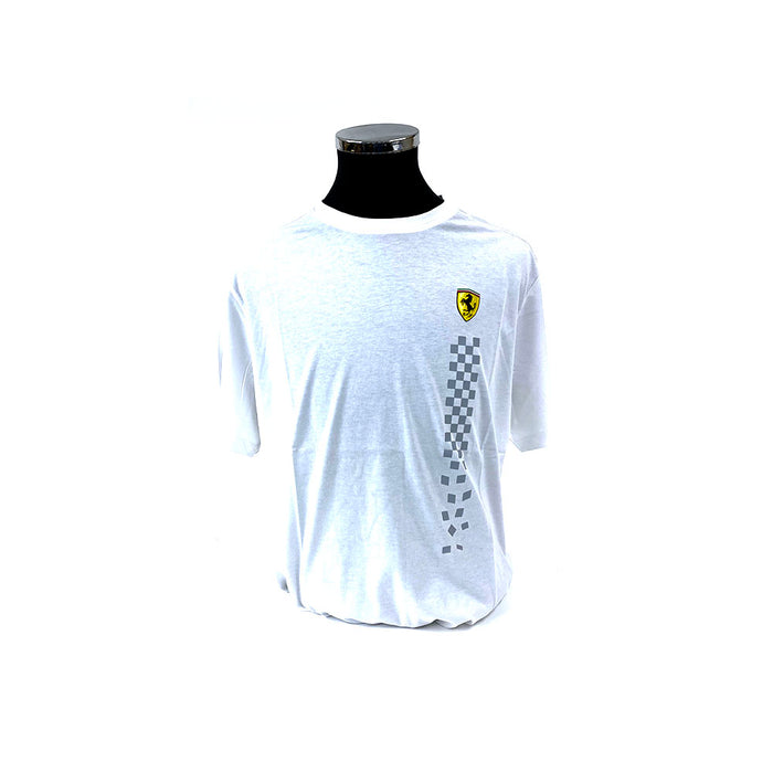 Ferrari Small Scudetto Dynamic Flag White T-Shirt REDUCED