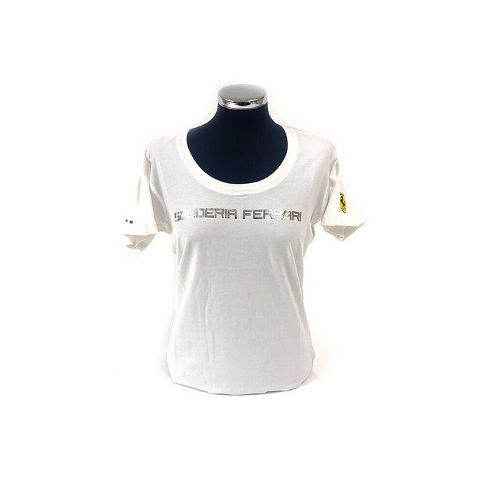 Ferrari Ladies Crew Neck Tee White REDUCED