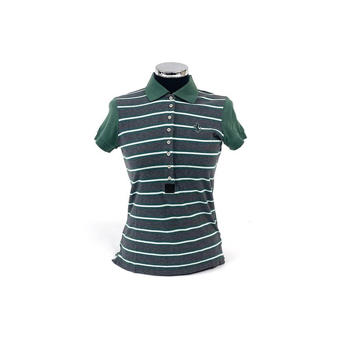 Ferrari Ladies Striped Polo Green REDUCED