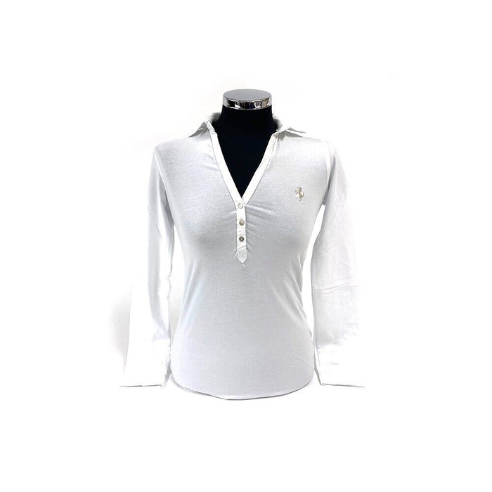 Ferrari Ladies Stretchy Polo-Shirt White REDUCED